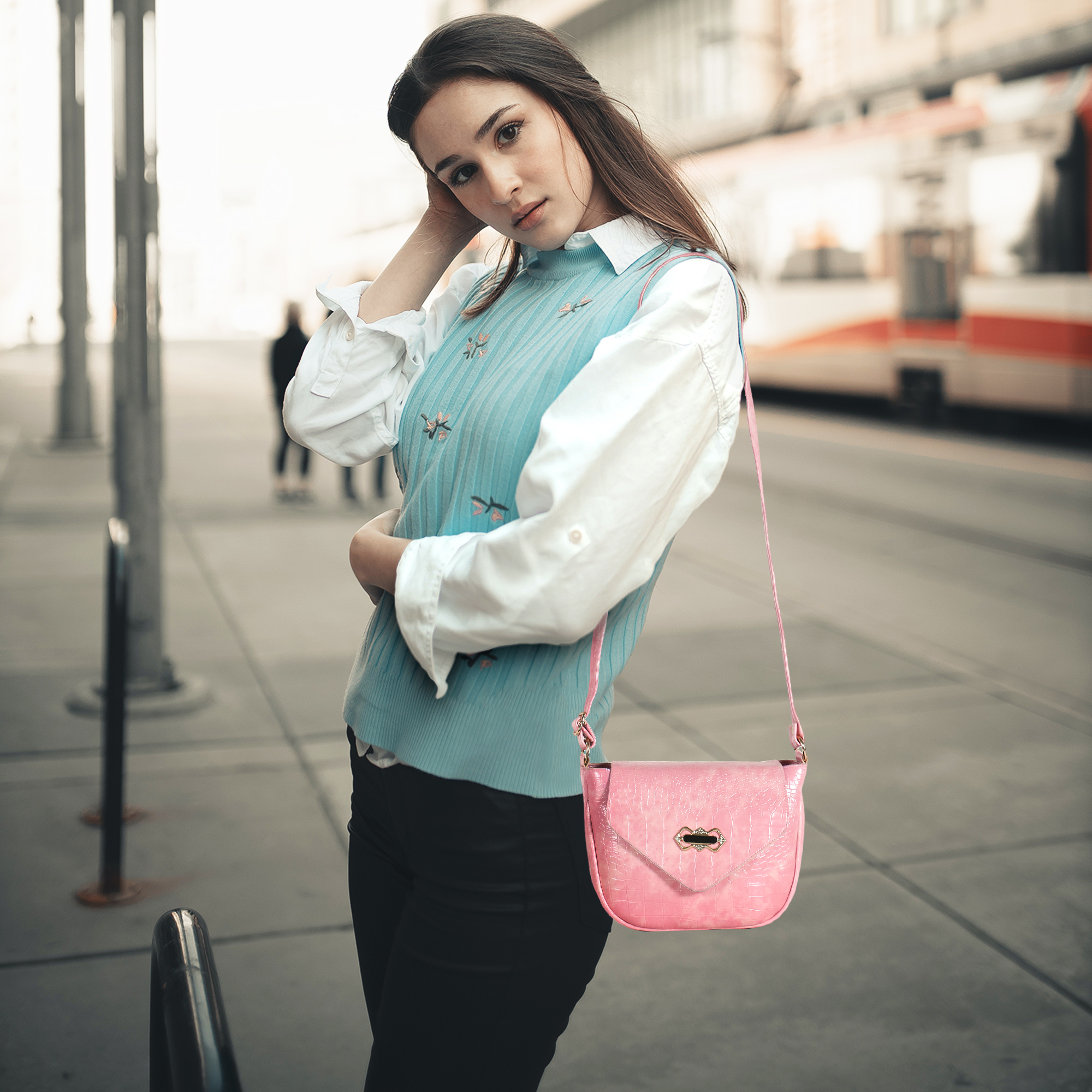 Sling Croco Pink Bag